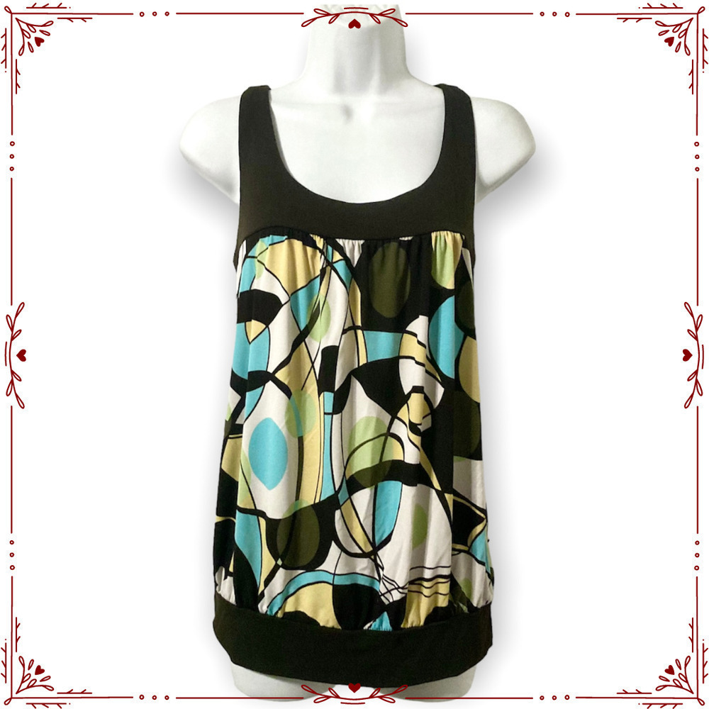 Tempted Hearts Women's XL Geometric Abstract Y2K Top